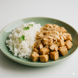 Pollo Con Almendras con guarnición