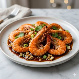 Langostinos Con Salsa De Soja