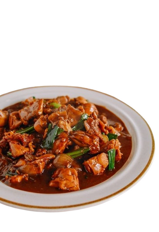 Pollo vegetal con jengibre y puerros