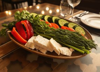 Platou de legume cu brânză de oaie