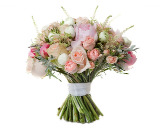 Bouquet di fiori misti stagionali in toni delicati