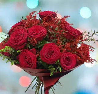 Buchet 15 trandafiri rosii