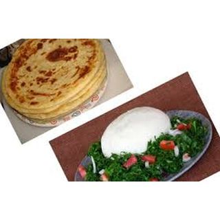 Kunde with Ugali or 2 Chapati