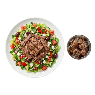 Ensalada con ternera, pollo o mixto + bebida