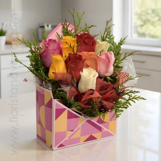 Carta de rosas de colores