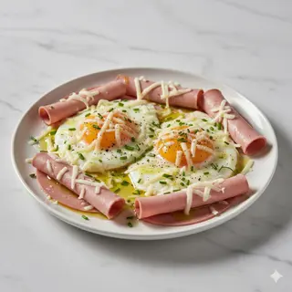 Desayuno De Huevos Con Queso Y Mortadela