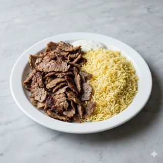 Piatto kebab e riso