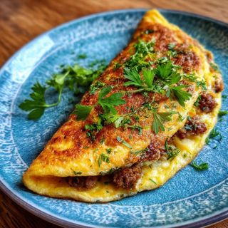 Omelette & Viande