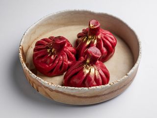 Chinkali z kaczką i zurawiną