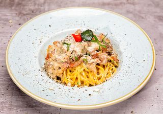 Tagliatelle cu hribi si guanciale