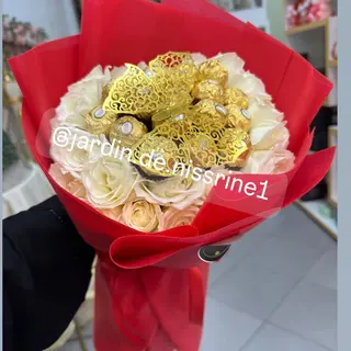Fleurs blanc avec chocolat 