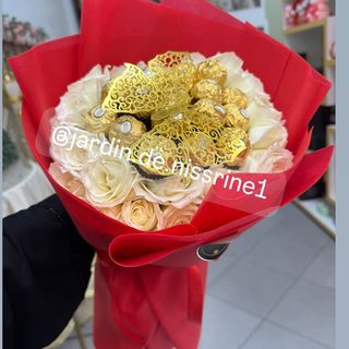 Fleurs blanc avec chocolat 