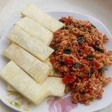 FRIED YAM SCRAMBLED EGG SAUCE 