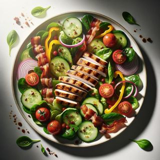 Sałatka z kurczakiem i boczkiem 300g