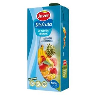 Zumo de 10 Frutas y Vitaminas Juver sin Azúcar 2 L.