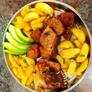 Potato Wedges & Nile Perch (Mpuuta)