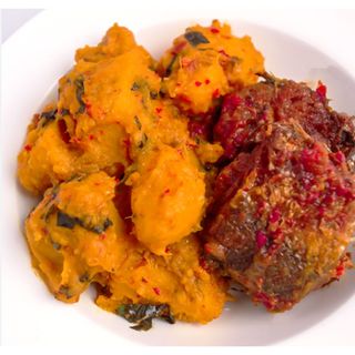 Yam porridge & fish