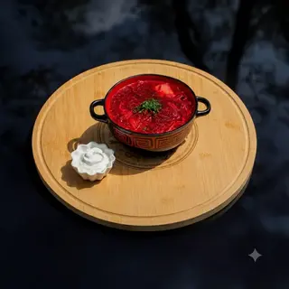 ბორში არაჟნით/Borshct with sour cream