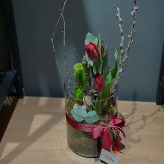 Aranjament in vas de sticla