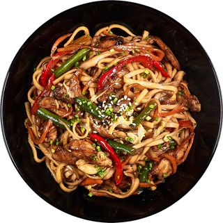 Удон с курицей с  соусом терияки