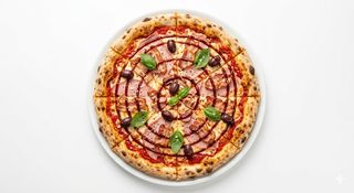 Pizza Prosciutto Con Bacon Y Barbacoa (33 Cm.)