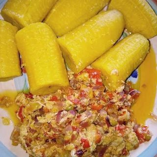 Boiled Plantain and Egg