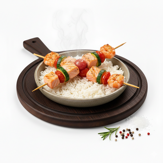 Spiedini di Gamberi e Salmone