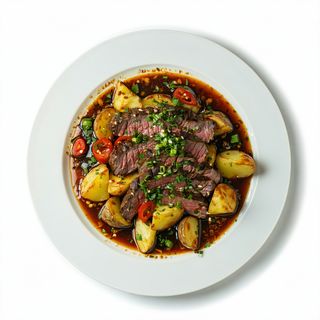 Plato Combinado De Ternera Con Patatas Sin Verdura