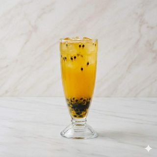 Bubble tea al frutto della passione con boba