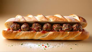 Panino con polpette al sugo