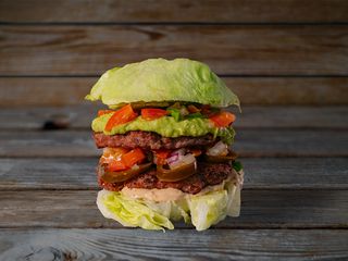 Burger Keto Mex (217 Cal, 28g proteínas, 5g carbohidratos, 9g grasas)
