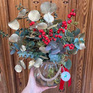 Ramo de Navidad Oro en jarrón