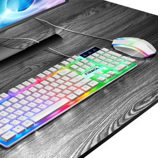 Led Gaming Keyboard And Mouse Combo White/კლავიატურა Და Მაუსის Კომბო Თეთრი