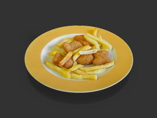 Nuggets di pollo e patatine