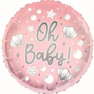 foil balloon Oh Baby  inflado com hélio