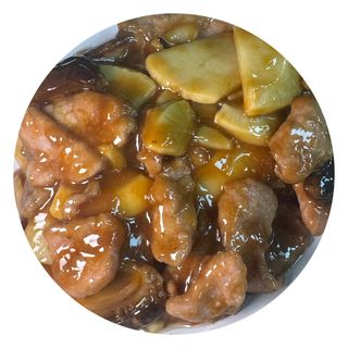 Ternera con bambú y setas chinas