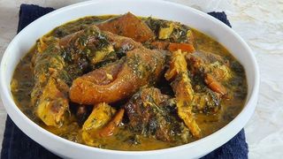 Okra soup with cow head or assorted