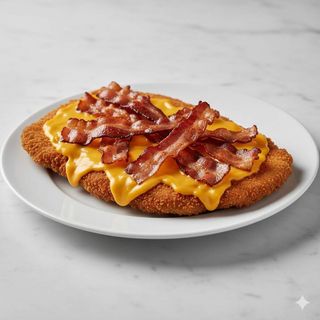 Milanesa XS con bacon y salsa cheddar