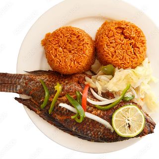 Grilled fish jollof