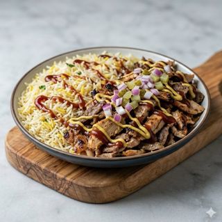 Piatto kebab e riso