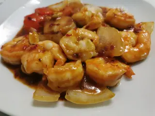 118. Gamberi in salsa piccante