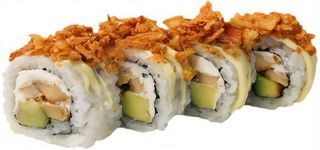 75. Uramaki Pollastre Arrebossat I Alvocat Amb Philadelphia I Ceba Fregida (8 Uds.)