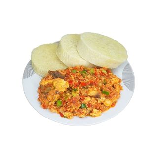 Boiled Yam & Egg Sauce