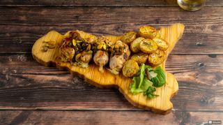 Involtini con pesto di pistacchio + patate al forno