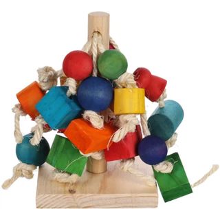 OUTLET FLAMINGO Igračka za ptice Visilica Kobb, drvena, 14x14x15cm (KOD FLA210365)