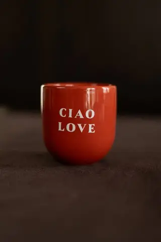 Tazza artigianale in ceramica - Ciao Love rossa 200 ml