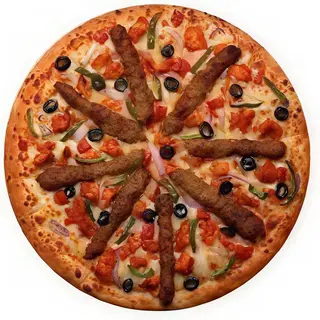 pizza seekh kebab