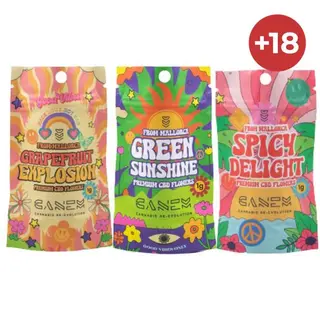 1gr x Spicy Delight + Green Sunshine + Grapefruit Explosion CBD