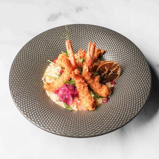 Tropical risotto with shrimps