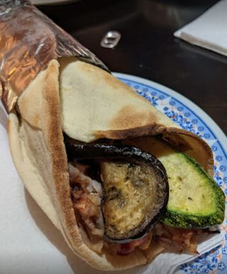 Kebab con verdure grigliate